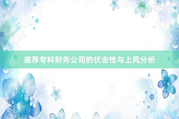 遴荐专科财务公司的伏击性与上风分析