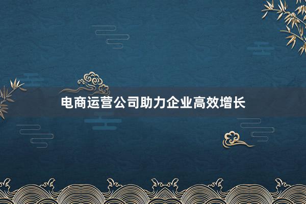 电商运营公司助力企业高效增长